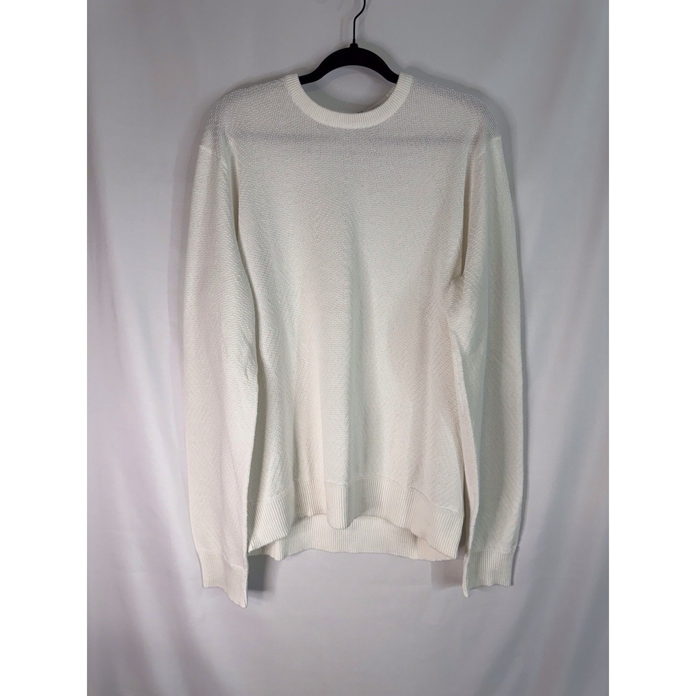 Ben‎ Sherman Men's 2XL Crewneck Knit Sweater NWT Off White Ivory Long Sleeve